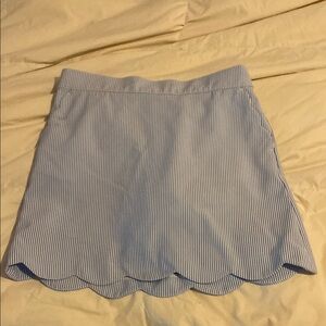Vineyard Vines Blue Mini Skirt with Scalloped Hem with interior shorts size 14